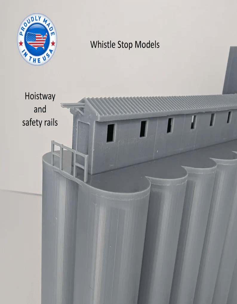 Outland Models Z Scale Grain Silos - Industrial Railway Building For Model Train Layouts