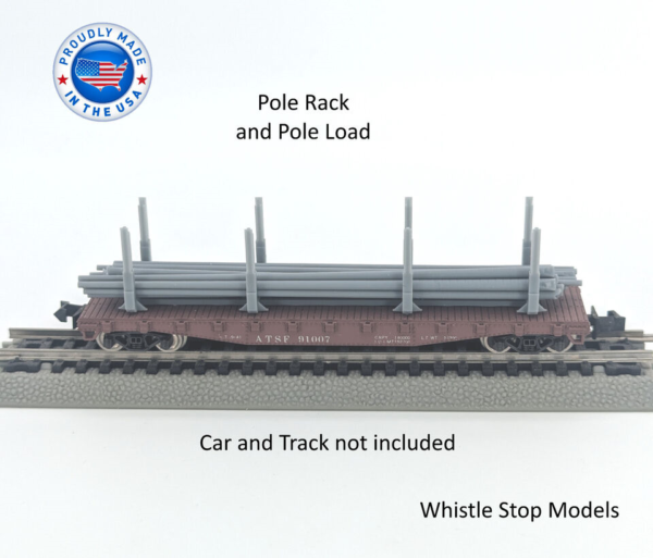 Z Scale Rack and Poles Car Load