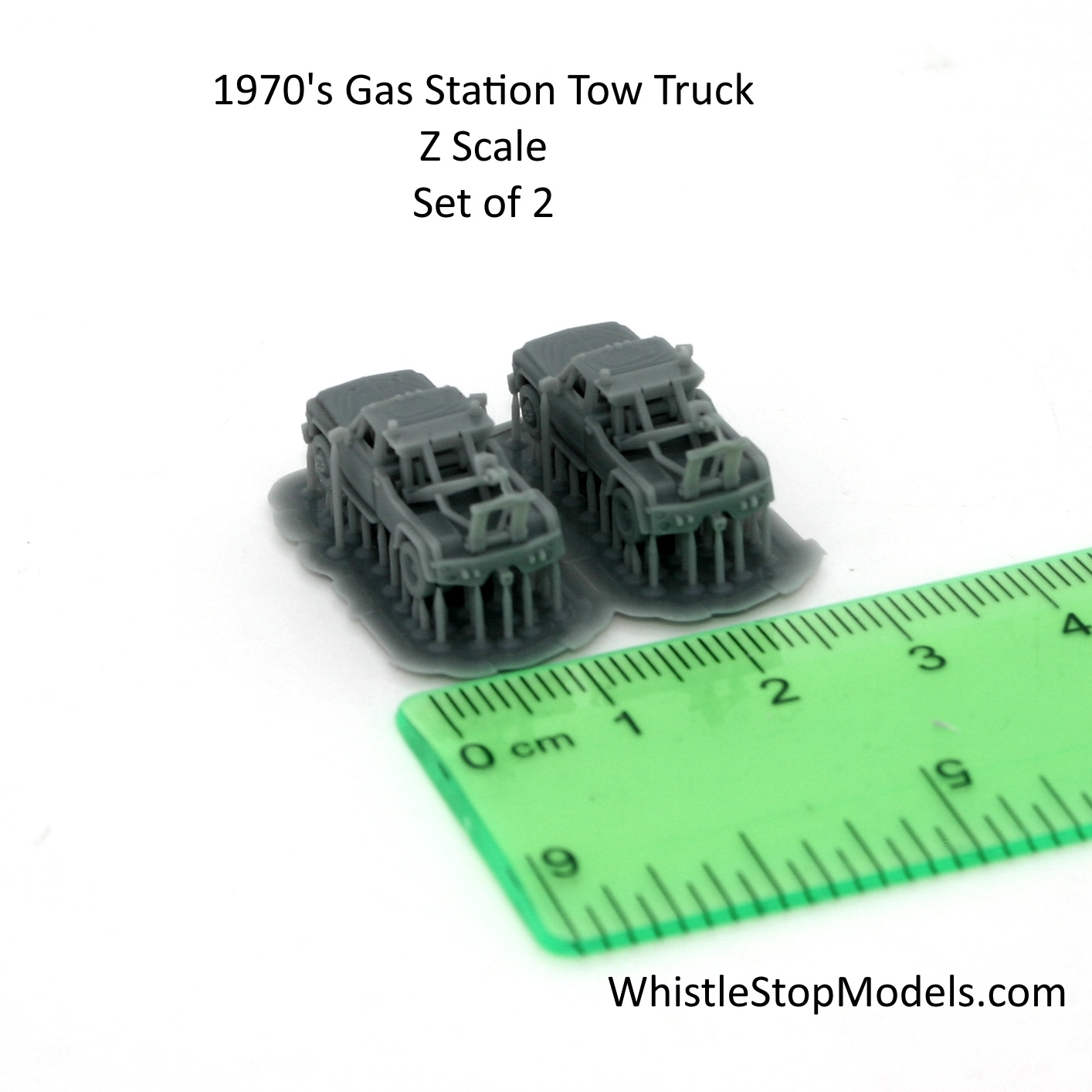 Z Scale Set of 2 1970 Pickup Tow Trucks - Image 4