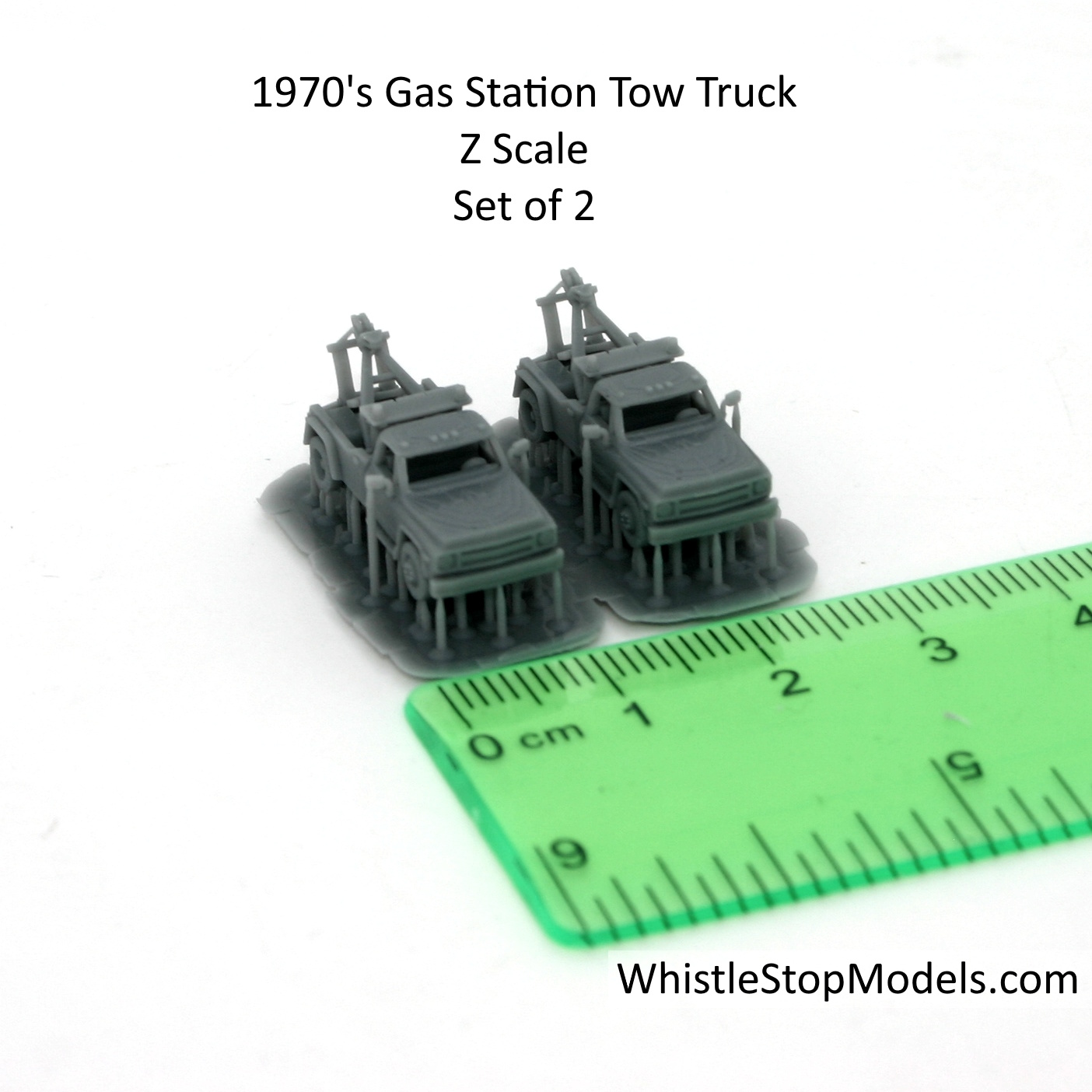 Z Scale Set of 2 1970 Pickup Tow Trucks - Image 2